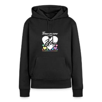 Santé mentale Mentale Gesundheit - Sweat à capuche Premium bio Femme - noir - Devant - Julia (174cm)