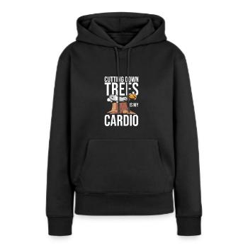 Bûcheron Bûcheron Tronçonneuse - Sweat à capuche Premium bio Femme - noir - Devant - Julia (174cm)