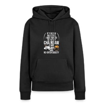 Bûcheron Bûcheron Tronçonneuse - Sweat à capuche Premium bio Femme - noir - Devant - Julia (174cm)