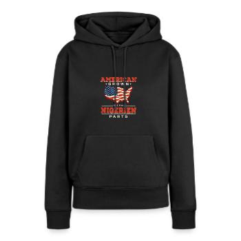 Amerikaner mit nigerien patriotischen Niger erwach - Frauen Premium Bio Hoodie - Schwarz - Vorne - Julia (174cm)