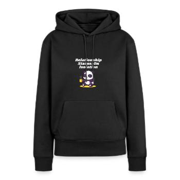 Statut relationnel isolé Introvertis uniques - Sweat à capuche Premium bio Femme - noir - Devant - Julia (174cm)
