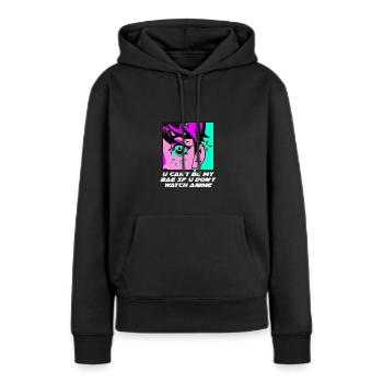 Je ne peux pas être mon bae quand anime manga nic - Sweat à capuche Premium bio Femme - noir - Devant - Julia (174cm)