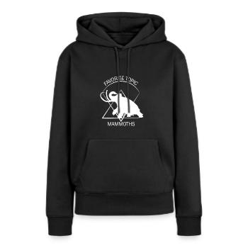 Drôle de mammouth Âge de pierre Conception de l’âge de glace Préhistorique - Sweat à capuche Premium bio Femme - noir - Devant - Julia (174cm)