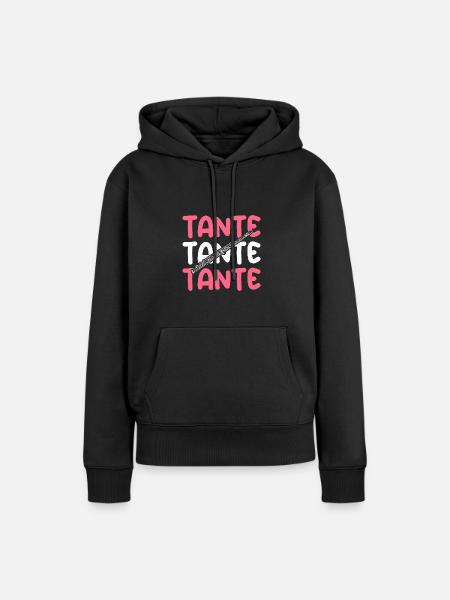 Flötist Tante Querflöte - Frauen Premium Bio Hoodie - Schwarz