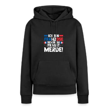 Franzose Französisch Frankreich - Frauen Premium Bio Hoodie - Schwarz - Vorne - Julia (174cm)