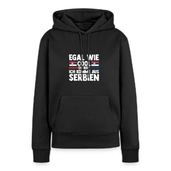 Serbe Serbe Serbie - Sweat à capuche Premium bio Femme - noir - Devant - Julia (174cm)