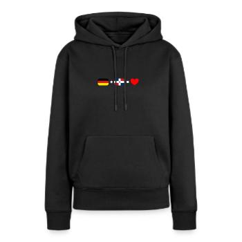 Germany plus Dominican Republic - Women’s Premium Organic Hoodie - black - Front - Julia (174cm)