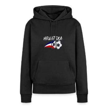 Croates Croates Croates Croatine Hrvatska Croatie - Sweat à capuche Premium bio Femme - noir - Devant - Julia (174cm)