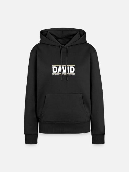 David - Frauen Premium Bio Hoodie - Schwarz