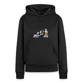 Gepflegt Einen Hinter Die Kante Kippen - Frauen Premium Bio Hoodie - Schwarz - Vorne - Julia (174cm)