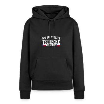 Tchèques République tchèque - Sweat à capuche Premium bio Femme - noir - Devant - Julia (174cm)