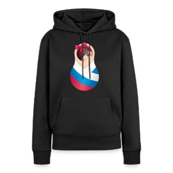 Matroschka Olga – Team Russia - Frauen Premium Bio Hoodie - Schwarz - Vorne - Julia (174cm)