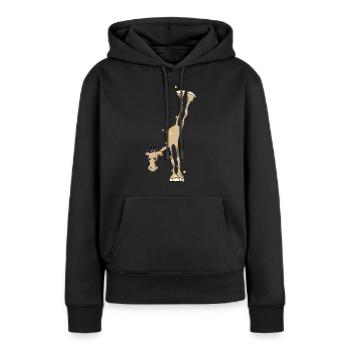 appui girafe - Sweat à capuche Premium bio Femme - noir - Devant - Julia (174cm)