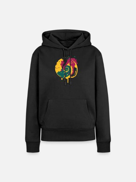 Graffiti einer Fossilen Schnecke - Frauen Premium Bio Hoodie - Schwarz