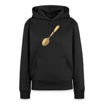 une cuillère d'or - Sweat à capuche Premium bio Femme - noir - Devant - Julia (174cm)