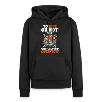 Retro Style Illustration - Frauen Premium Bio Hoodie - Schwarz - Vorne - Julia (174cm)