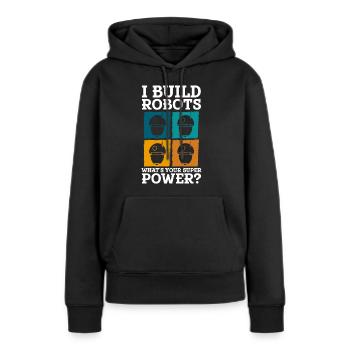 Android Electrique Cyborg - Sweat à capuche Premium bio Femme - noir - Devant - Julia (174cm)