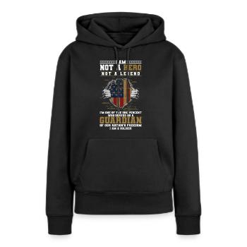 Armes frontalières militaires Infanterie - Sweat à capuche Premium bio Femme - noir - Devant - Julia (174cm)