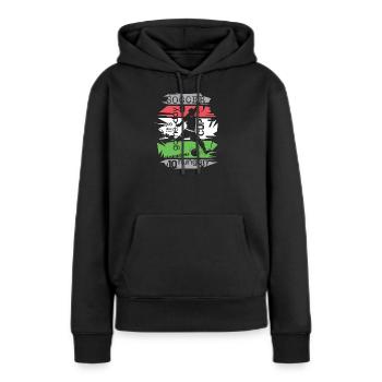 Fußball Ungarn Turnier Collage Torschuss Symbol - Frauen Premium Bio Hoodie - Schwarz - Vorne - Julia (174cm)
