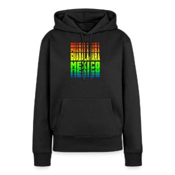 Guadalajara Mexiko Regenbogen Design - Frauen Premium Bio Hoodie - Schwarz - Vorne - Julia (174cm)