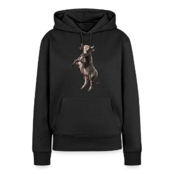 Ochse Klarinette - Frauen Premium Bio Hoodie - Schwarz - Vorne - Julia (174cm)