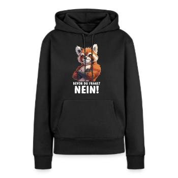 Panda roux chat ours panda roux avant que vous ne demandiez - Sweat à capuche Premium bio Femme - noir - Devant - Julia (174cm)