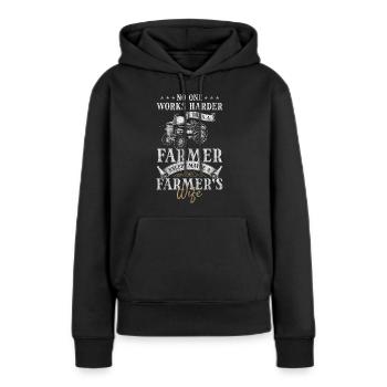 Landwirtschaft Held Hof Demonstrieren - Frauen Premium Bio Hoodie - Schwarz - Vorne - Julia (174cm)