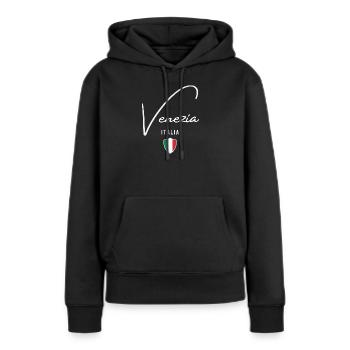 Ich liebe Venedig, Souvenir-Venedig - Frauen Premium Bio Hoodie - Schwarz - Vorne - Julia (174cm)