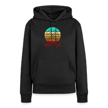 Glück Auf! - Ruhrpott - Zeche - Zollverein - Frauen Premium Bio Hoodie - Schwarz - Vorne - Julia (174cm)