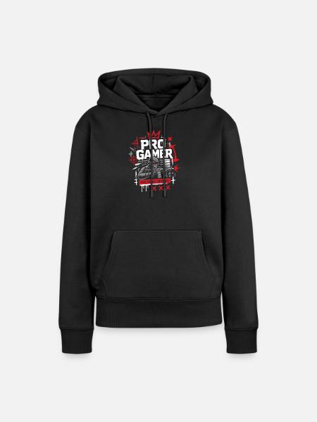 No Luck Just Skill Gamer - Frauen Premium Bio Hoodie - Schwarz