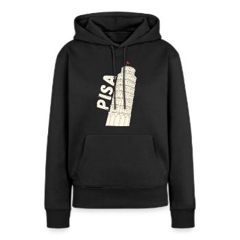 Pise Florence La Tour penchée de Pise Souvenir - Sweat à capuche Premium bio Femme - noir - Devant - Julia (174cm)
