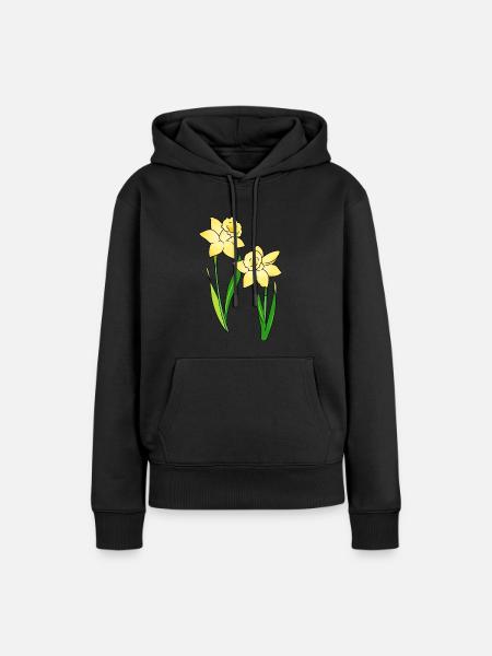 Narzissen - Frauen Premium Bio Hoodie - Schwarz