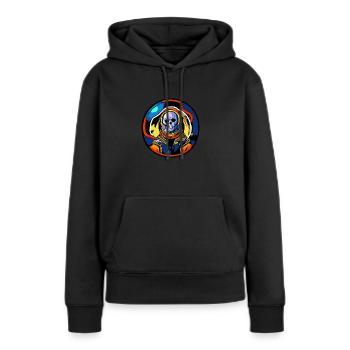 Squelette dans une combinaison spatiale - Sweat à capuche Premium bio Femme - noir - Devant - Julia (174cm)