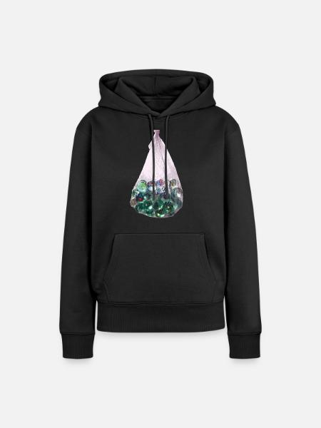 Der Sack mit Murmeln - Frauen Premium Bio Hoodie - Schwarz