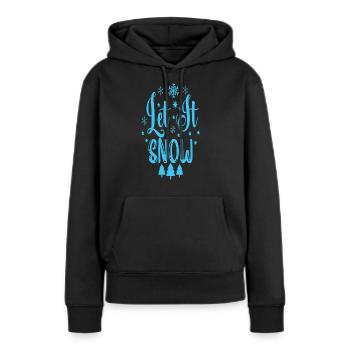 Qu’il neige - Sweat à capuche Premium bio Femme - noir - Devant - Julia (174cm)