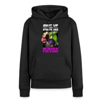 Dicton de science-fiction - Sweat à capuche Premium bio Femme - noir - Devant - Julia (174cm)