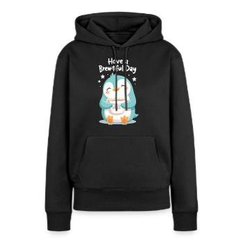 Tag des Brauens - Frauen Premium Bio Hoodie - Schwarz - Vorne - Julia (174cm)