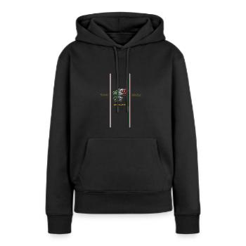 FIAMMA TRICOLORE FANFARE BERSAGLIERI MIT MOTTOS - Frauen Premium Bio Hoodie - Schwarz - Vorne - Julia (174cm)