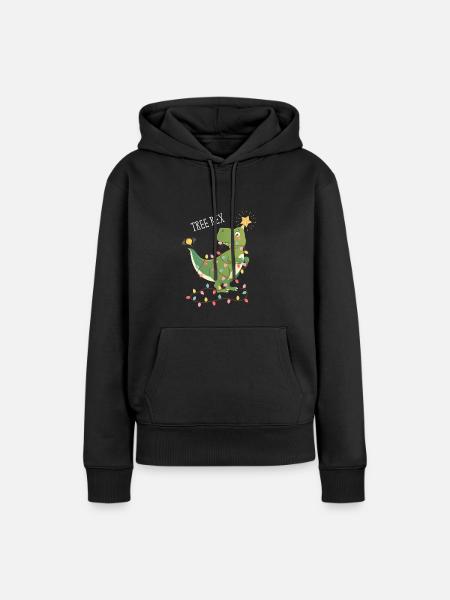 Tree Rex Dinosaurier Weihnachten Weihnachtsbaum - Frauen Premium Bio Hoodie - Schwarz