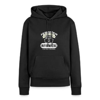 Infirmière: presque un super-héros - Sweat à capuche Premium bio Femme - noir - Devant - Julia (174cm)