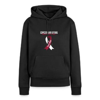 Cancer de la gorge - Sweat à capuche Premium bio Femme - noir - Devant - Julia (174cm)