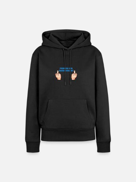 Problem Schwimmer Mittelfinger - Frauen Premium Bio Hoodie - Schwarz