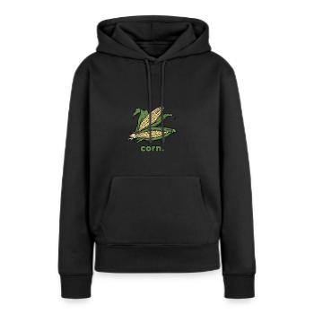 Mais | Gemüse - Frauen Premium Bio Hoodie - Schwarz - Vorne - Julia (174cm)