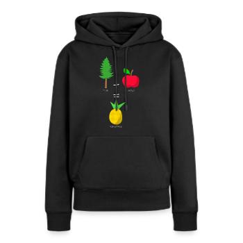 KIEFER+APFEL=ANANAS - Frauen Premium Bio Hoodie - Schwarz - Vorne - Julia (174cm)