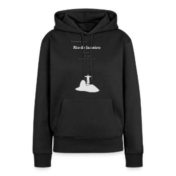 Rio de Janeiro Lieblingsstadt Koordinaten - Frauen Premium Bio Hoodie - Schwarz - Vorne - Julia (174cm)