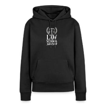 avocat - Sweat à capuche Premium bio Femme - noir - Devant - Julia (174cm)