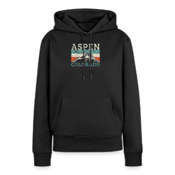Colorado Aspen - Frauen Premium Bio Hoodie - Schwarz - Vorne - Julia (174cm)