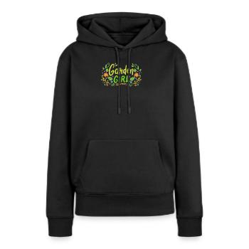 Jardinage Jardinage Jardinage - Sweat à capuche Premium bio Femme - noir - Devant - Julia (174cm)
