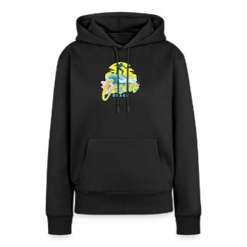 Plage de Cacao - Sweat à capuche Premium bio Femme - noir - Devant - Julia (174cm)
