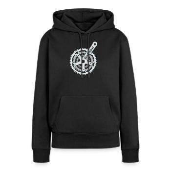 Cycliste Cycling Bicycle Minimum - Sweat à capuche Premium bio Femme - noir - Devant - Julia (174cm)